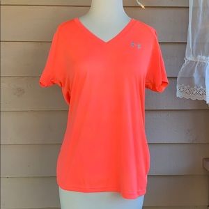 Under Armour Neon PINK Drifit V Neck T-Shirt